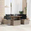 vidaXL Ensemble de canap&eacute; de jardin 5 pcs Gris Poly rotin