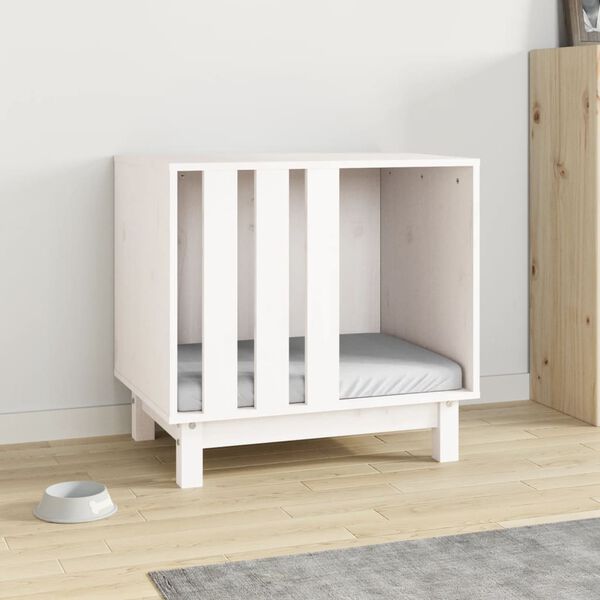 vidaXL Niche pour chien Blanc 60x45x57 cm Bois de pin massif