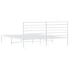 vidaXL Cadre de lit m&eacute;tal sans matelas et t&ecirc;te de lit blanc 200x200 cm