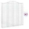 vidaXL Paniers &agrave; gabions arqu&eacute;s 7 pcs 200x30x200/220 cm fer galvanis&eacute;