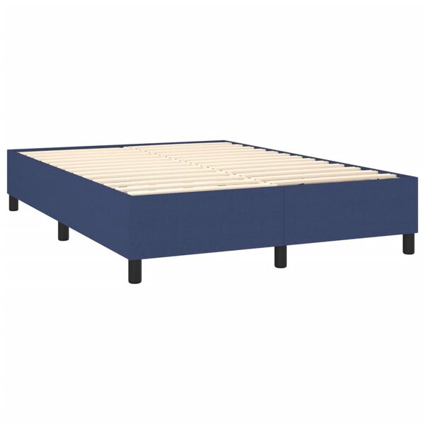 vidaXL Cadre de lit bleu 140x200 cm tissu