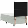 vidaXL Lit &agrave; ressort LED avec matelas Gris clair 90 x 190 cm tissu