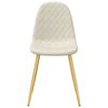vidaXL Chaises &agrave; manger lot de 2 cr&egrave;me velours