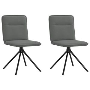 vidaXL Chaises &agrave; manger lot de 2 gris fonc&eacute; tissu
