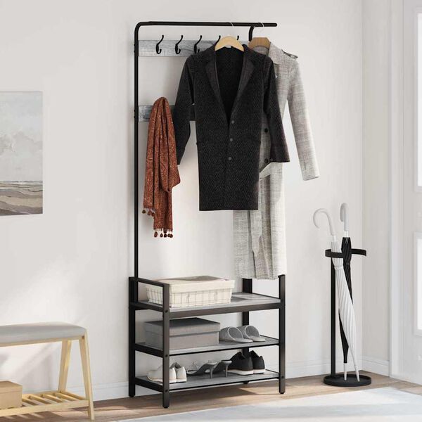 vidaXL Porte-manteau Gris Sonoma 75 x 34 x 184 cm Bois d'ing&eacute;nierie