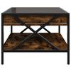 vidaXL Table basse avec LED Infinity ch&ecirc;ne fum&eacute; 50x50x38 cm