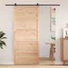vidaXL Porte de Grange Naturel 80 x 208 cm Bois de pin massif