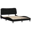 vidaXL Cadre de lit sans matelas Hvar noir 140x190 cm tissu