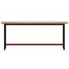vidaXL &Eacute;tabli 200x55x81,5 cm bois massif de h&ecirc;tre et m&eacute;tal
