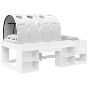 vidaXL Cadre de lit avec tunnel 3 pi&egrave;ces Blanc Bois d'ing&eacute;nierie