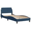 vidaXL Lit avec matelas Hvar bleu 90x200 cm tissu