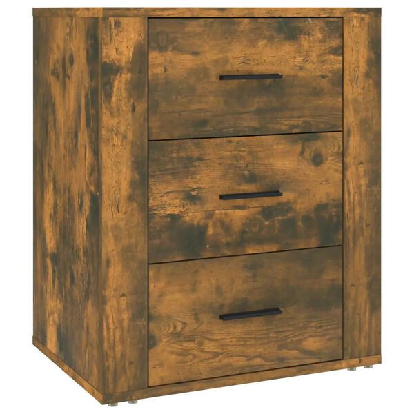 vidaXL Table de chevet Ch&ecirc;ne fum&eacute; 50x36x60 cm Bois d'ing&eacute;nierie