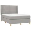 vidaXL Sommier &agrave; lattes de lit avec matelas Gris clair 140x200cm Tissu