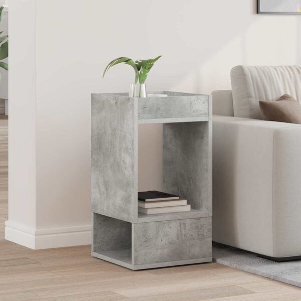 vidaXL Table d'appoint Gris b&eacute;ton 30 x 30 x 56 cm Bois d'ing&eacute;nierie