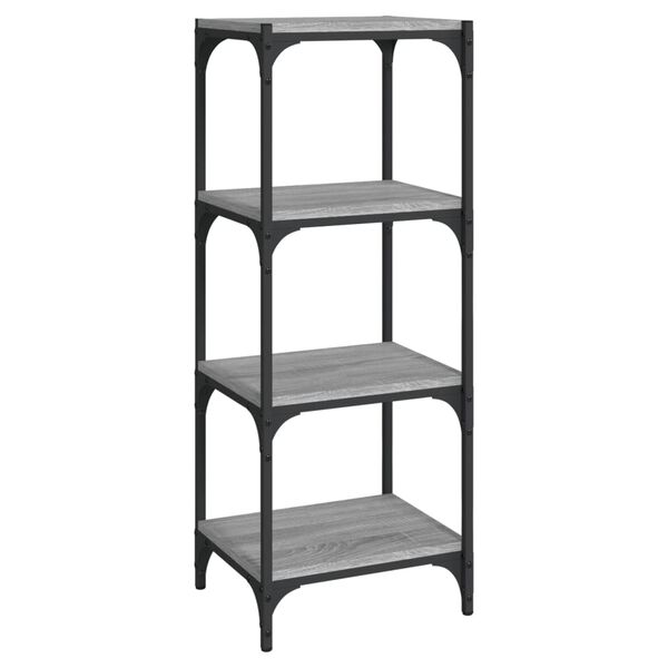 vidaXL Biblioth&egrave;que Sonoma gris 40x33x100 cm Bois d'ing&eacute;nierie acier