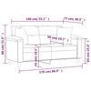 vidaXL Canap&eacute; 2 places avec oreillers taupe 140 cm tissu microfibre