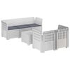 vidaXL Canap&eacute; de Jardin 5 Places avec Coussins Aspect Rotin PP Blanc