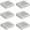 vidaXL Bouchons de poteau de cl&ocirc;ture 6 pcs M&eacute;tal galvanis&eacute; 81x81 mm