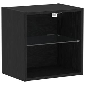 vidaXL &Eacute;tag&egrave;re flottante avec lumi&egrave;re LED Noir 40 x 28,5 x 40 cm
