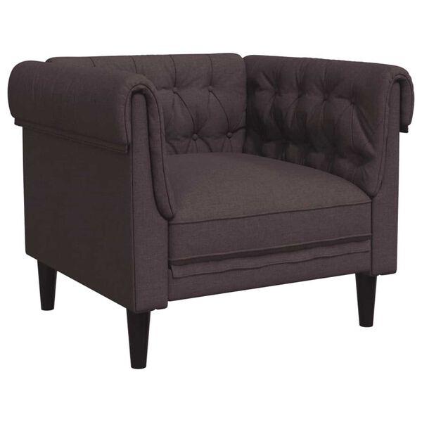 vidaXL Ensemble de canap&eacute;s 3 pcs marron fonc&eacute; tissu