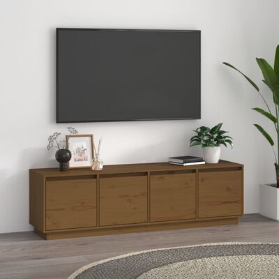 vidaXL Meuble TV Marron miel 156x37x45 cm Bois de pin massif