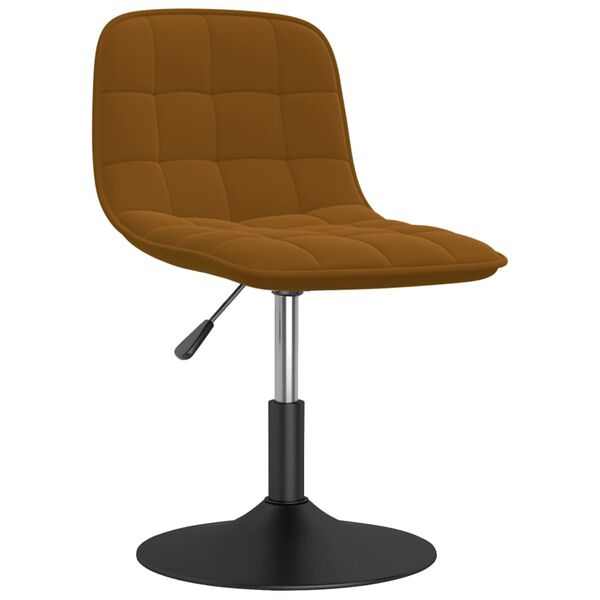 vidaXL Chaise pivotante de salle &agrave; manger Marron Velours