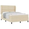 vidaXL Lit &agrave; ressorts avec t&ecirc;te de lit Cr&egrave;me 140 x 190 cm tissu
