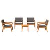 vidaXL Ensemble bistrot avec coussin 5 pcs Marron Polyester