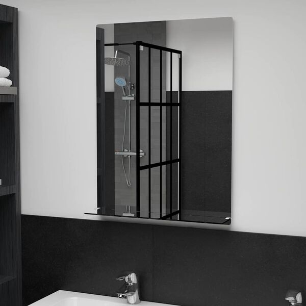 vidaXL Miroir mural avec &eacute;tag&egrave;re 50x70 cm Verre tremp&eacute;