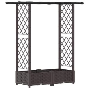 vidaXL Lit &Eacute;lev&eacute; avec Treillis et Toit Marron 122,5 x 40 x 121 cm PP