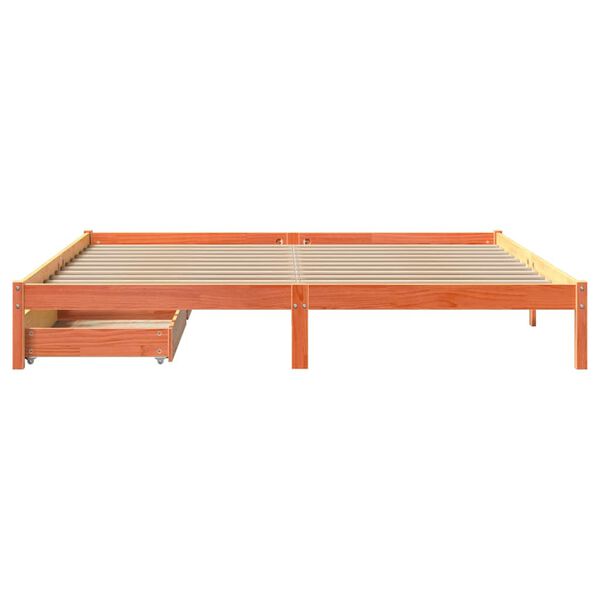 vidaXL Cadre de lit sans matelas cire marron 180x200cm bois pin massif