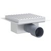 vidaXL Drain de douche &agrave; pois Argent&eacute; 15 x 15 cm Acier Inox 304