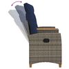 vidaXL Banc inclinable avec table Gris et bleu marine polyrotin