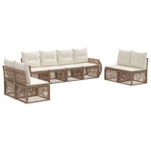 vidaXL Ensemble de canap&eacute; de jardin 8 pc Beige et blanc cr&egrave;me