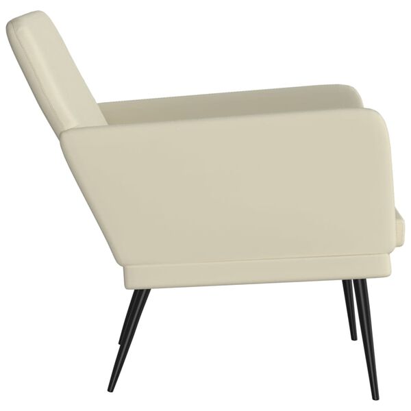 vidaXL Fauteuil Cr&egrave;me 61x78x80 cm Similicuir