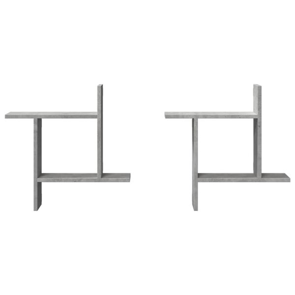 vidaXL Étagères murales 2 pcs gris béton 50x12x50 cm bois d'ingénierie