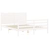 vidaXL Cadre de lit sans matelas blanc 160x200 cm bois massif