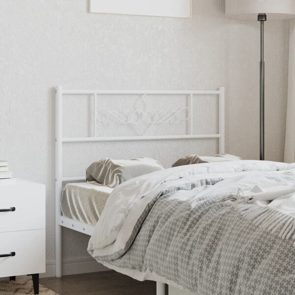 vidaXL T&ecirc;te de lit de remplacement m&eacute;tal blanc 80 cm