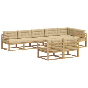 vidaXL Ensemble de canap&eacute;s d'ext&eacute;rieur 6 pcs Blanc et Beige Polyester