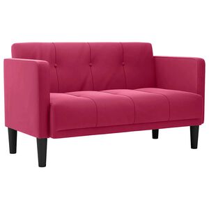 vidaXL Canap&eacute; deux places rouge vin 111 cm velours