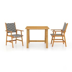 vidaXL Ensemble &agrave; manger de jardin 3 pcs Bois d'acacia solide