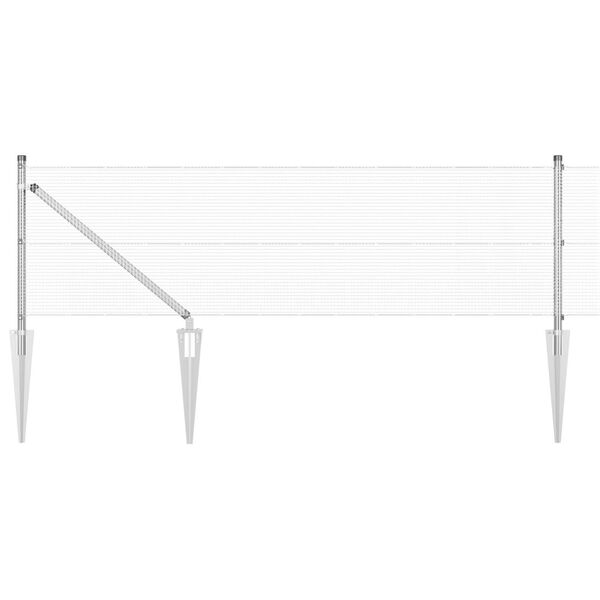 vidaXL Poteau de cl&ocirc;ture. Argent&eacute; 10 x 0,4 m (maille 12 x 12 mm) Acier