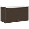 vidaXL Banc de rangement ext&eacute;rieur coussin marron 100cm r&eacute;sine tress&eacute;e