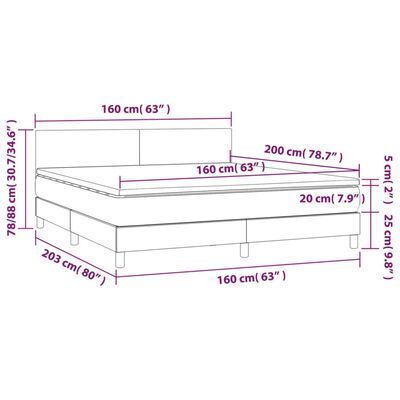 vidaXL Sommier à lattes de lit et matelas Bleu foncé 160x200cm Velours