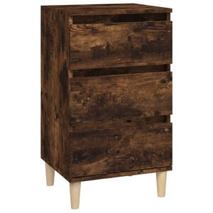 vidaXL Table de chevet ch&ecirc;ne fum&eacute; 40x35x70 cm bois d'ing&eacute;nierie
