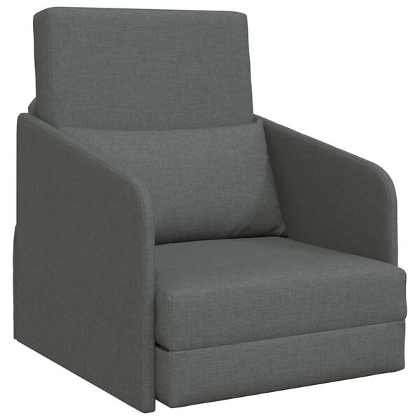 vidaXL Canap&eacute;-Lit Gris fonc&eacute; 65 x 80 x 83 cm tissu