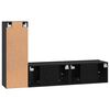 vidaXL Ensemble meuble TV 3 pcs Ch&ecirc;ne noir Bois d'ing&eacute;nierie