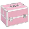 vidaXL Mallette &agrave; maquillage 22x30x21 cm Rose Aluminium