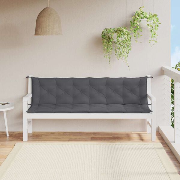 vidaXL Coussin de banc de jardin anthracite tissu oxford