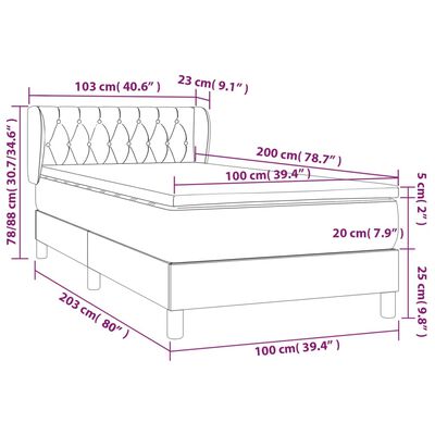 vidaXL Sommier à lattes de lit avec matelas Rose 100x200 cm Velours